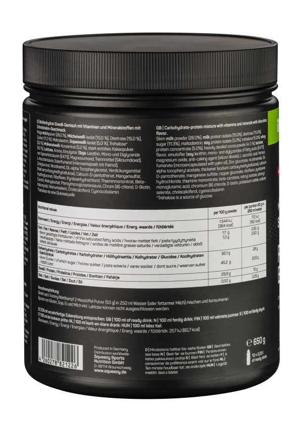 Squeezy Protein Energy Drink Proteiinijuoma 650g_Suklaa - Image 2